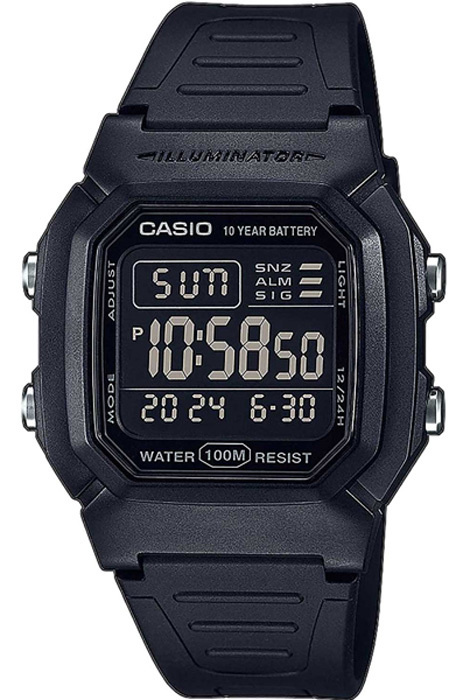 Электронные мужские наручные часы Casio Collection W-800H-1B с батарейкой на 10 лет работы  #1