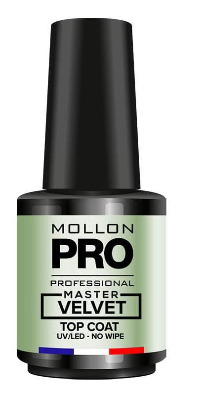 MOLLON PRO Матовое верхнее покрытие без липкого слоя MASTER VELVET TOP COAT NO WIPE (12 ml)  #1