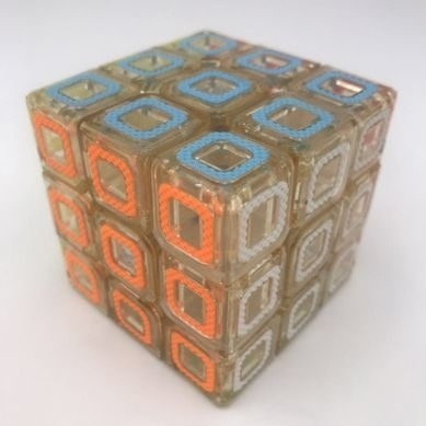 Кубик Рубика с прозрачными гранями и цветными вставками  #1