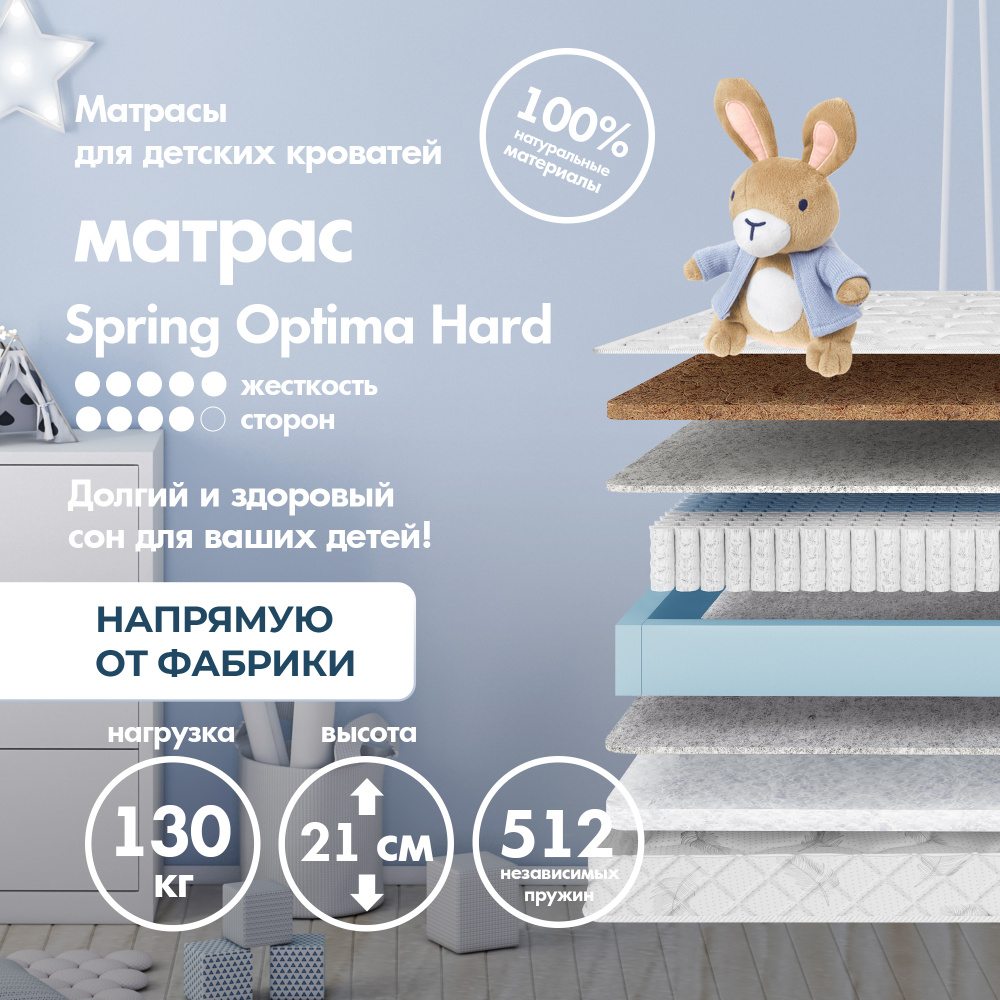 Dreamtec Матрас Spring Optima Hard, Независимые пружины, 80х180 см #1