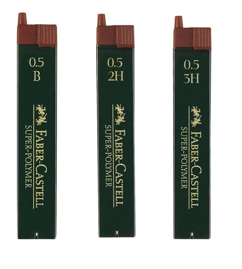 Грифели Faber-Castell Super-Polymer 0,5 мм, твердость B + 2H + 3H, 3 тубы по 12 шт.  #1