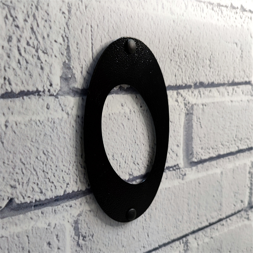 Цифра большая 0, 170х99 мм металл 0.5-0.7 мм черная. Цифры на дверь, номер квартиры (Ф)  #1