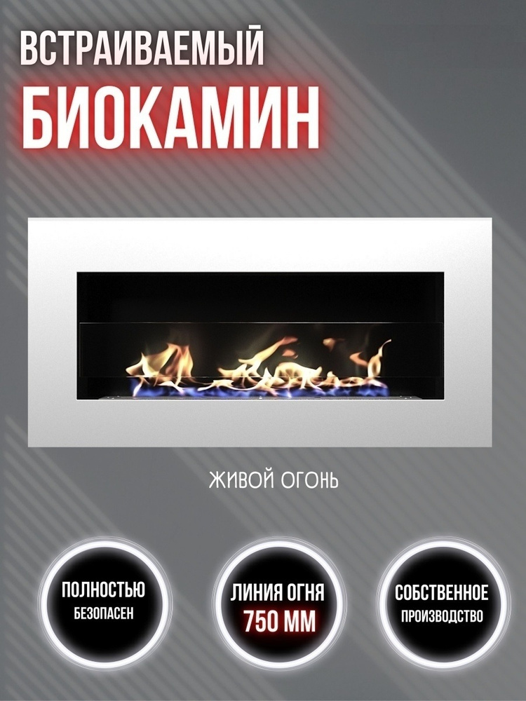 Биокамин "Русский огонь" Бланк 1200V встроенный #1