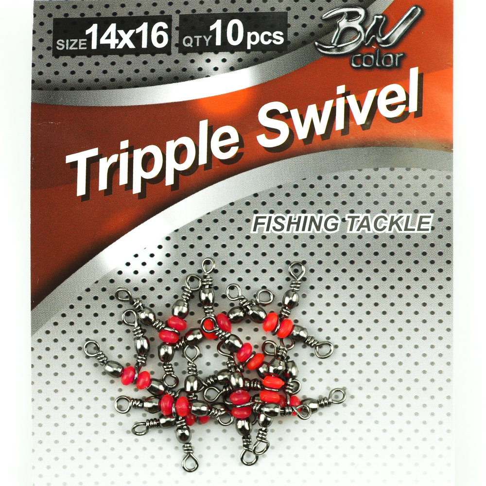 Вертлюги для рыбалки тройные Namazu TRIPPLE SWIVEL, латунь, цв. BN, №14 ...