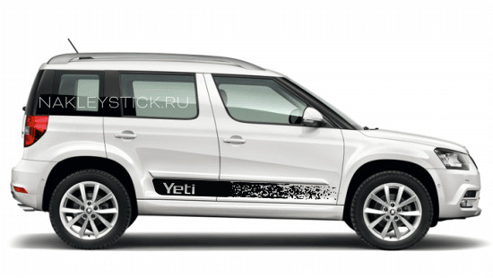 Наклейки полосы на борт Skoda Yeti (Шкода Йети) комплект виниловых ...