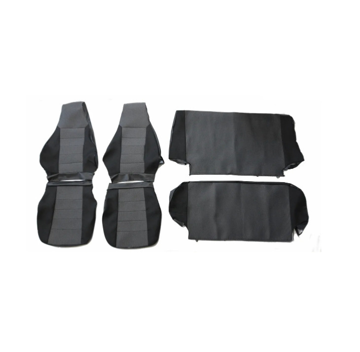 Авточехлы для ВАЗ 2107 Мангуст жаккард/кожзам, сумка черный 6 предметов ...