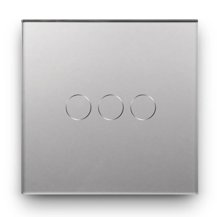Умный сенсорный выключатель DiXiS Wi-Fi Touch Wall Light Switch (Zigbee) 3 Gang / 1 Way (86x86) Grey #1