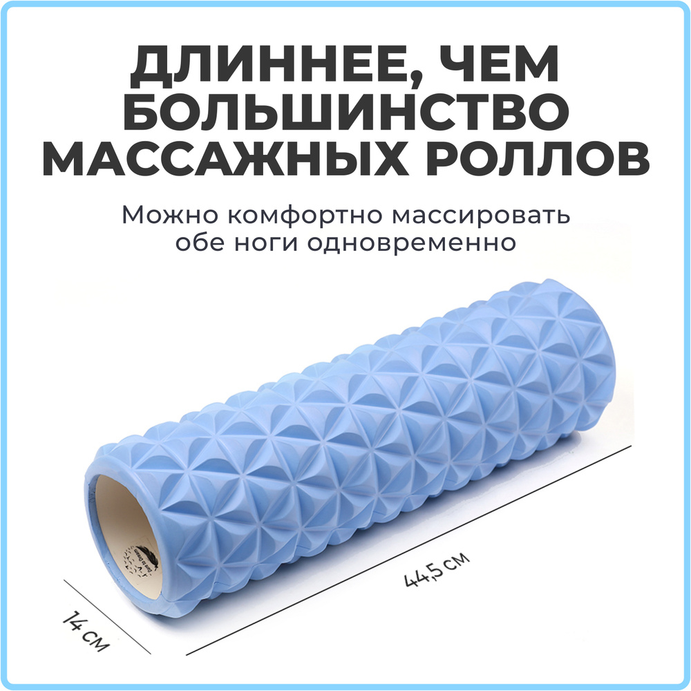 Ролик массажный 45 см для йоги, пилатеса и МФР, спины, Голубой - купить с  доставкой по выгодным ценам в интернет-магазине OZON (594955262)