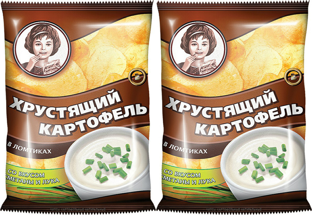 Чипсы картофельные Хрустящий картофель сметана и лук 70 г в упаковке ...