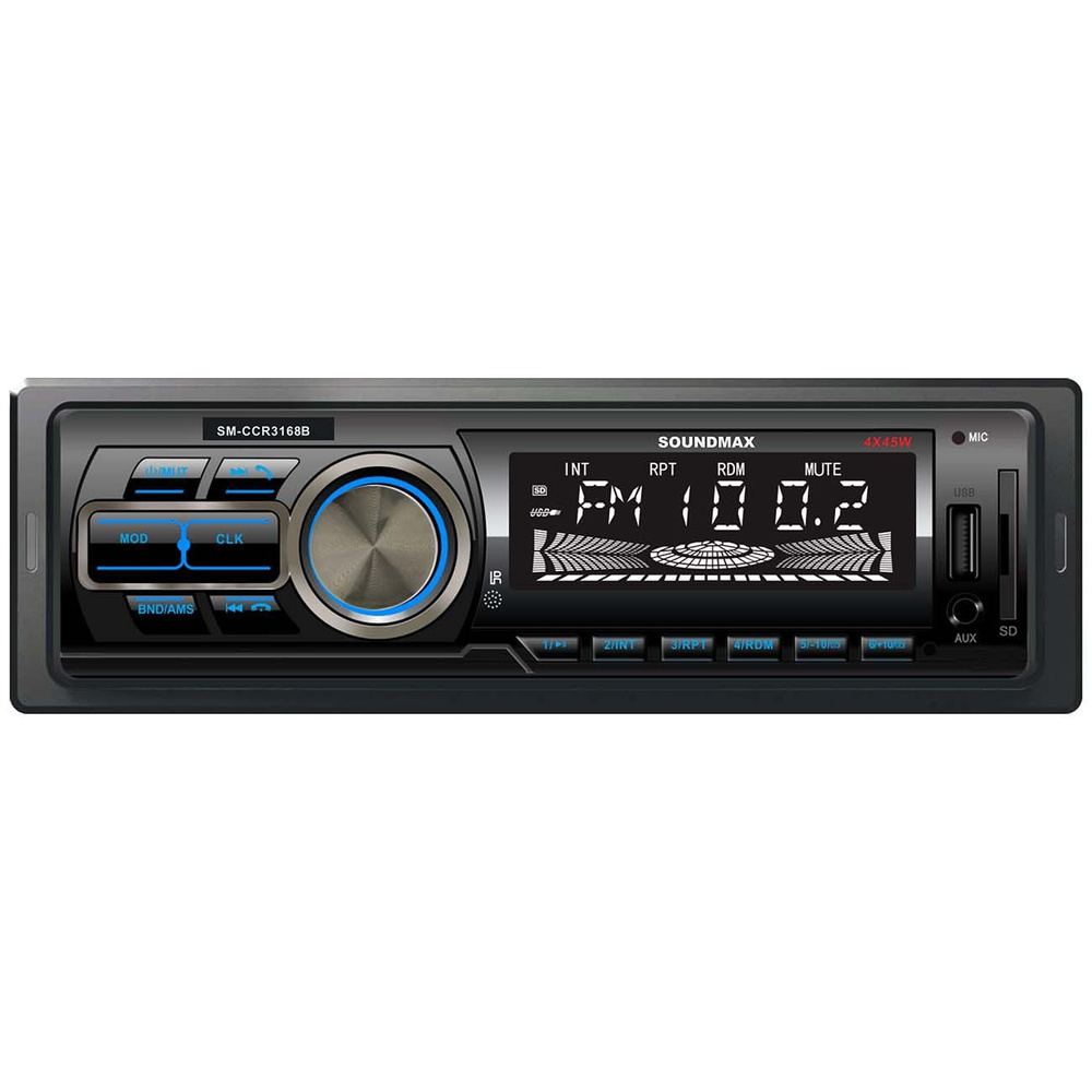 Автомагнитола Soundmax SM-CCR3168B 1DIN 4x45Вт