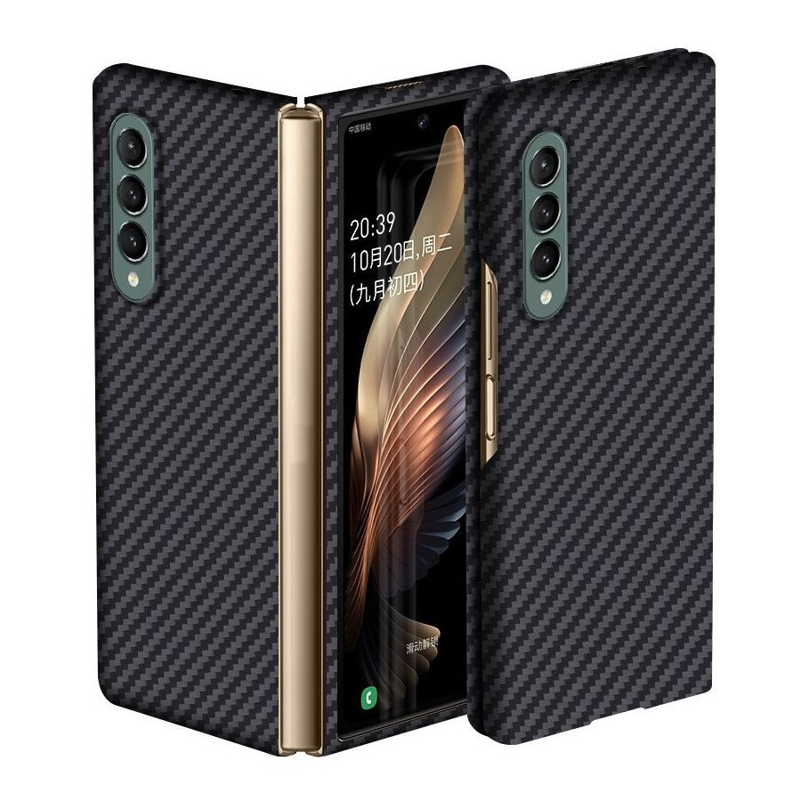 Кевларовый чехол DiXiS Carbon Case для Samsung Z FOLD 3 (BSZF3-CMB) чёрный  матовый - купить с доставкой по выгодным ценам в интернет-магазине OZON  (426411568)