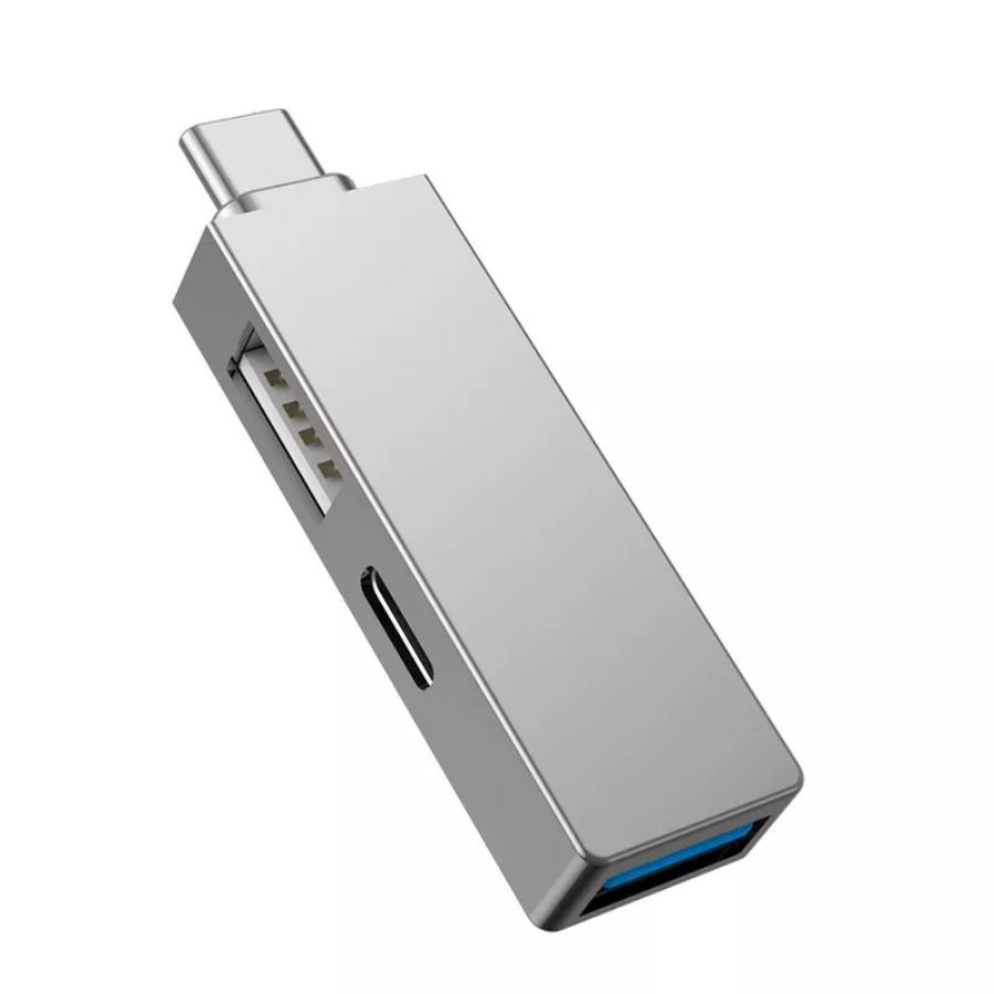 Хаб WiWU T02 Pro 3 in 1 Type-C to USB 3.0 + USB 2.0 + Type-C - Серебристый #1