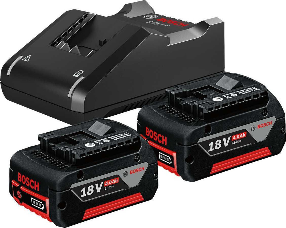 Аккумуляторные батареи и зарядное устройство BOSCH 2xGBA 18V 4 Ah + GAL 18V-40 (1600A019S0)  #1