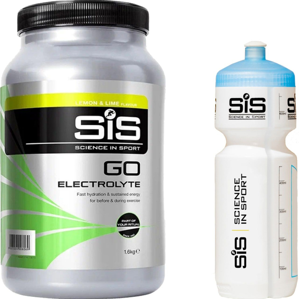 Изотоник SCIENCE IN SPORT (SiS) GO Electrolyte + Бутылочка белая 1 x 1600 г, Лимон-лайм  #1