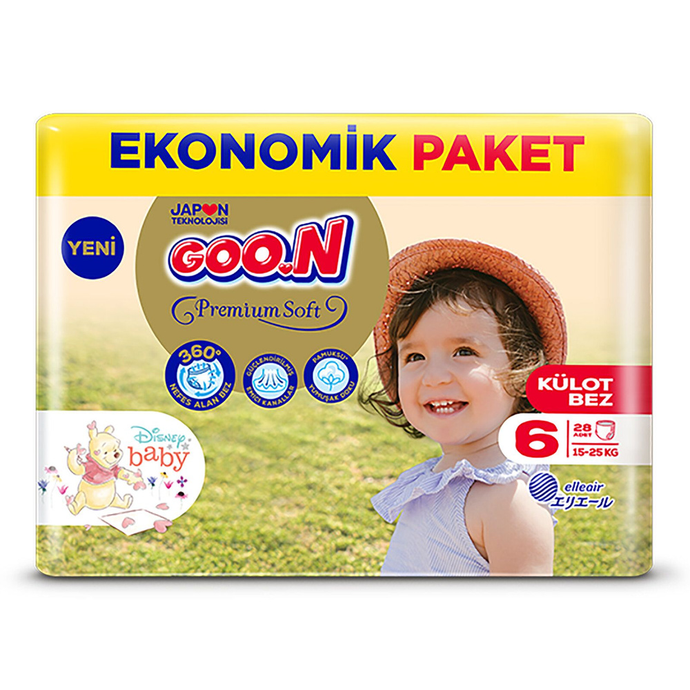 Подгузники-трусики Goon Premium Soft, 6 размер для малышей (15-25 кг ...