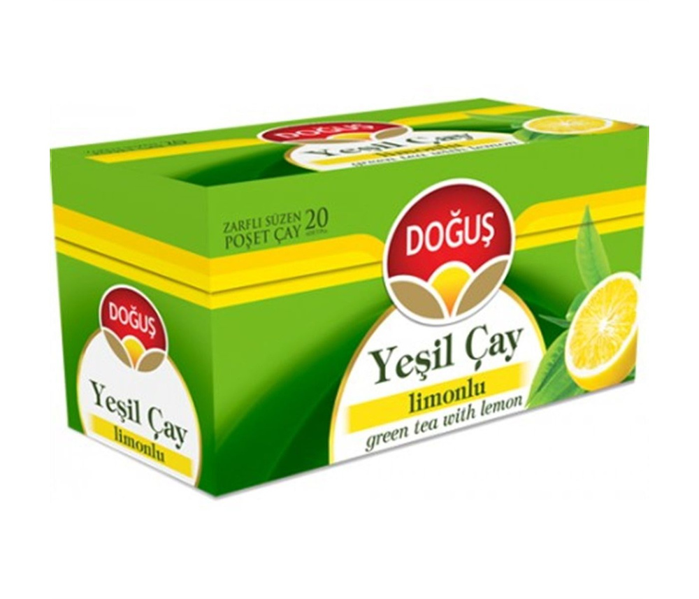 Турецкий зеленый чай с лимоном (YESIL CAY LIMONLU) DOGUS, 20 пакетиков  #1