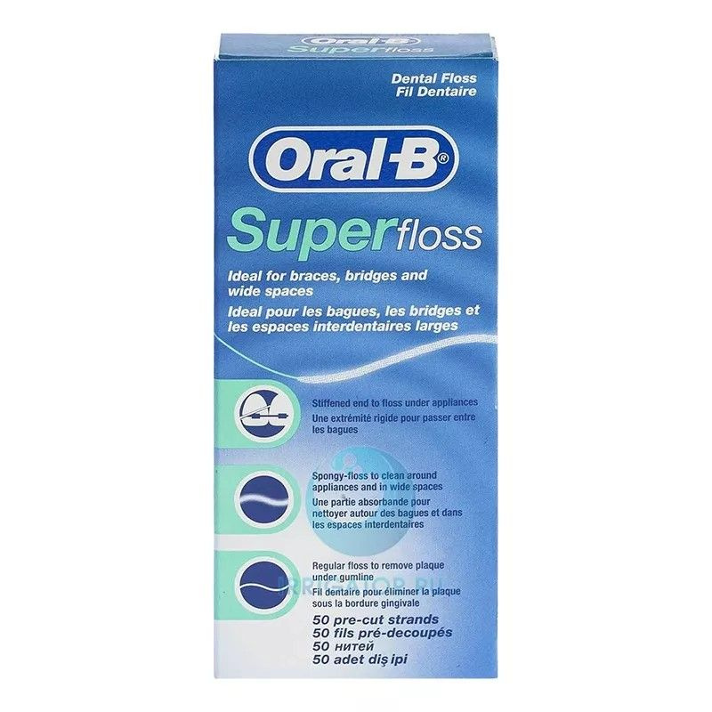 Зубная нить Oral-B Super Floss, 50 шт #1