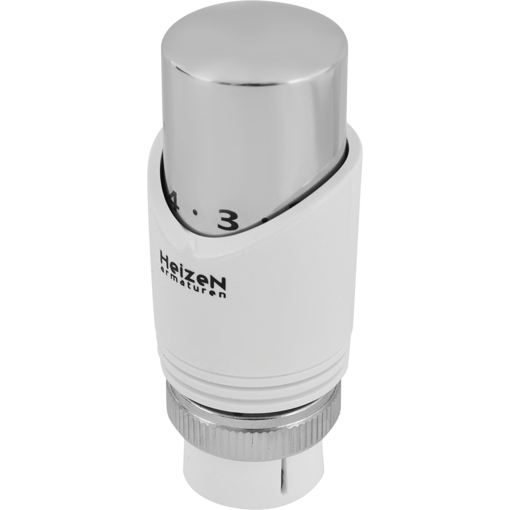 Термостатическая головка Heizen TC 9 белый-хром, универсальное подключение  #1