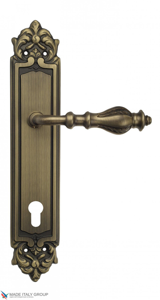 Дверная ручка на планке Venezia GIFESTION CYL PL96 матовая бронза #1