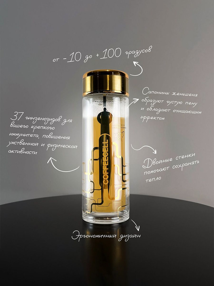 Шейкер стеклянный G Premium для полезных напитков, COFFEECELL, 350 мл. #1