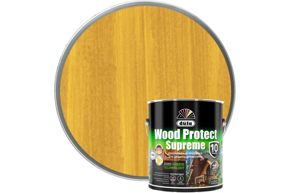 Пропитка декоративная для защиты древесины Dufa Wood Protect Supreme горная сосна 2,5 л  #1