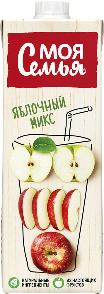 Напиток сокосодержащий МОЯ СЕМЬЯ Яблочный микс, 1.93 л / Сок, нектар  #1