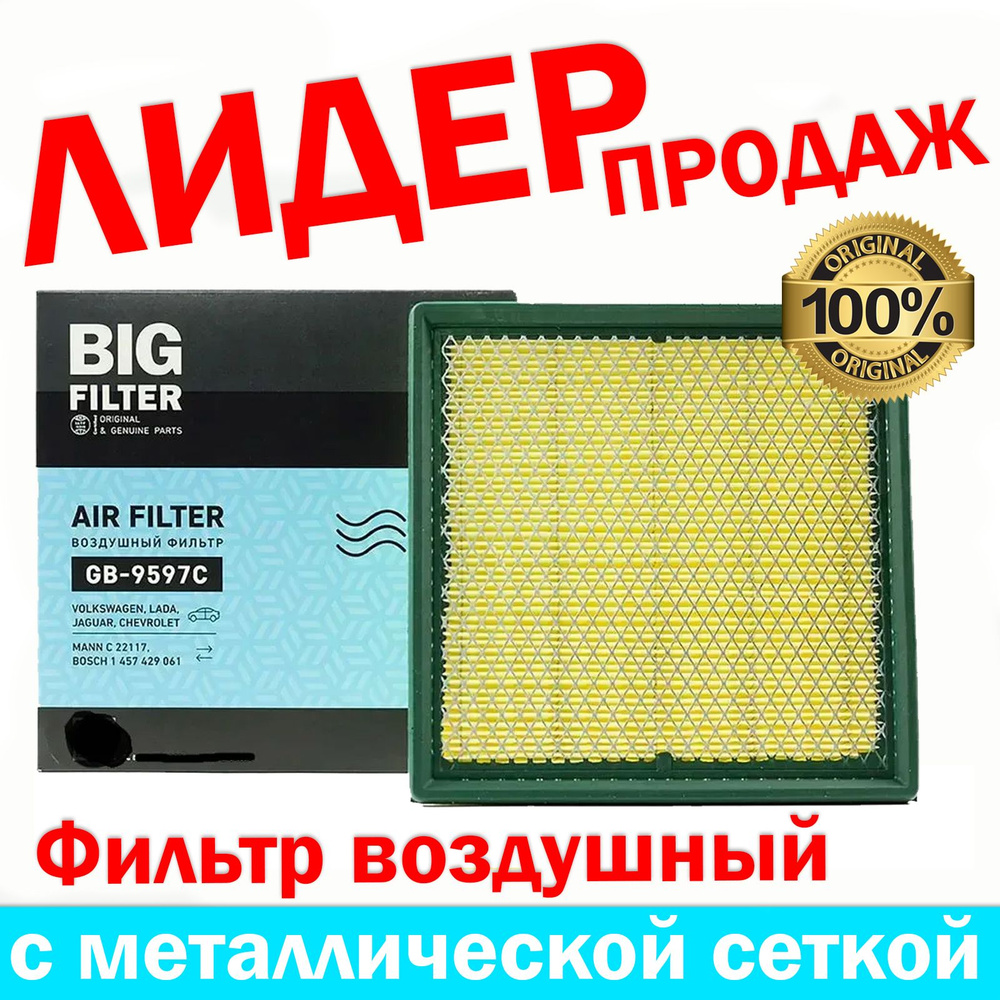 Фильтр воздушный BIG FILTER 1 - купить по выгодным ценам в  интернет-магазине OZON (820289735)