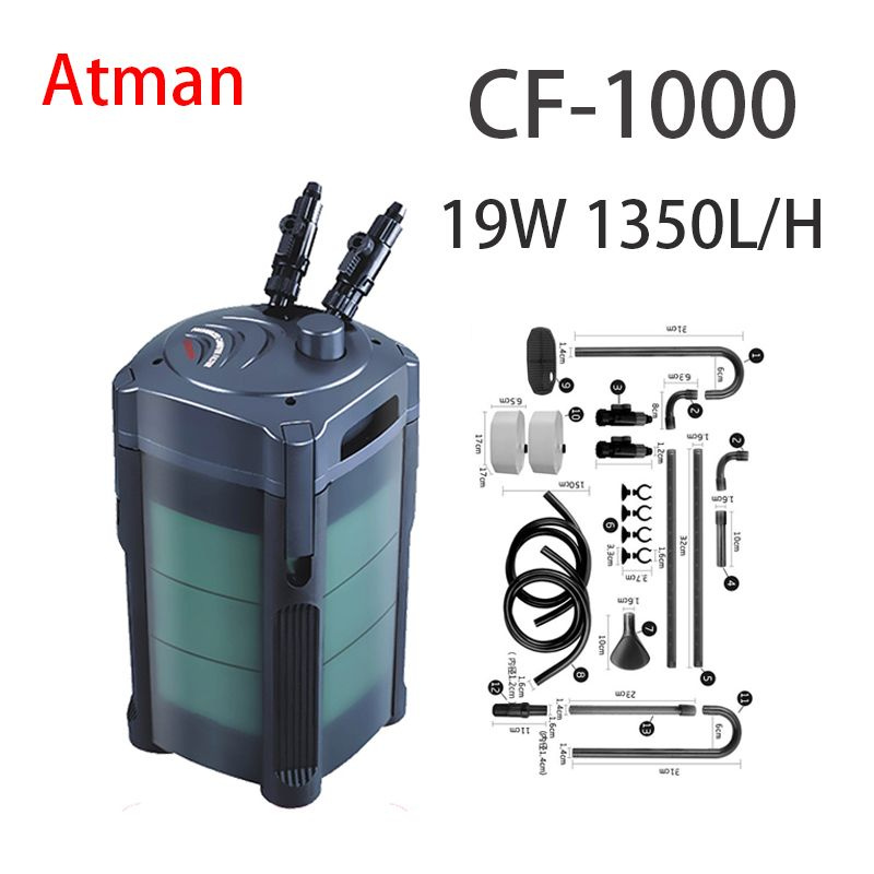 Внешний фильтр для аквариума Atman CF-1000, 19 Вт, 1100 л ...