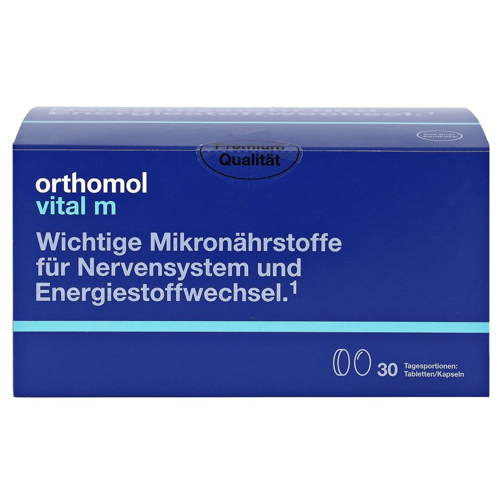 Orthomol Vital M - Ортомол Витал М (Германия) Таблетки + Капсулы (курс 30  дней) / Витамины для мужчин от стресса, усталости и истощения - купить с  доставкой по выгодным ценам в интернет-магазине OZON (322782034)