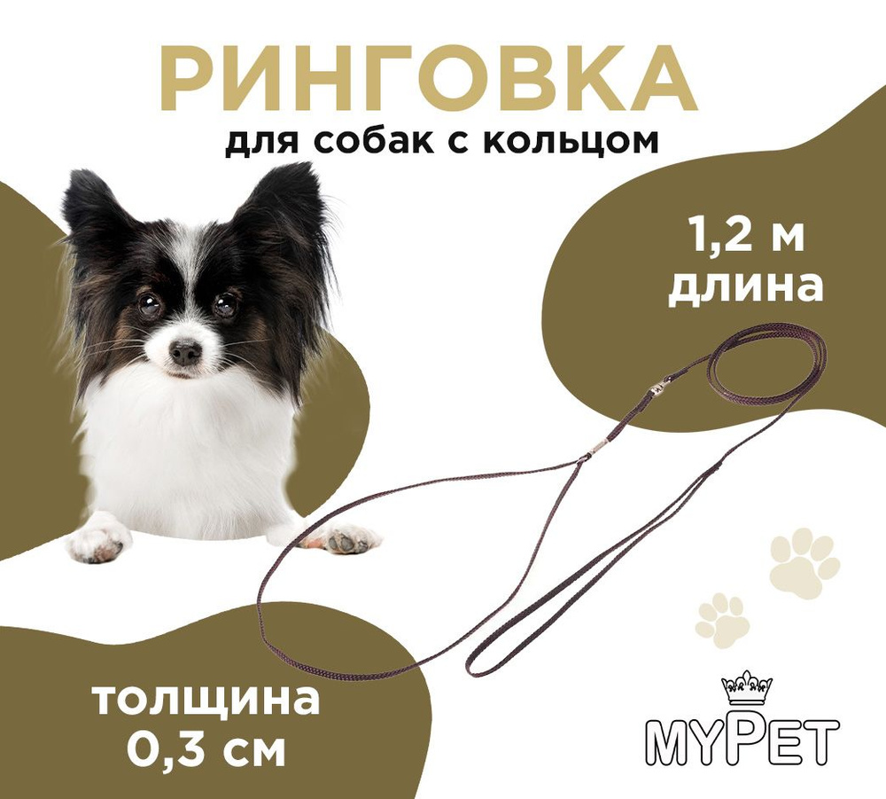 myPet Ринговка для собак с кольцом для выставок и дрессировки Коричневая,  зоотовары