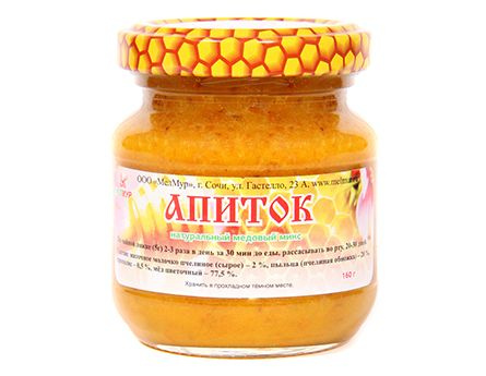 Апиток/ мёд с маточным молочко и пчелиной пыльцой 160 гр./ Мелмур  #1