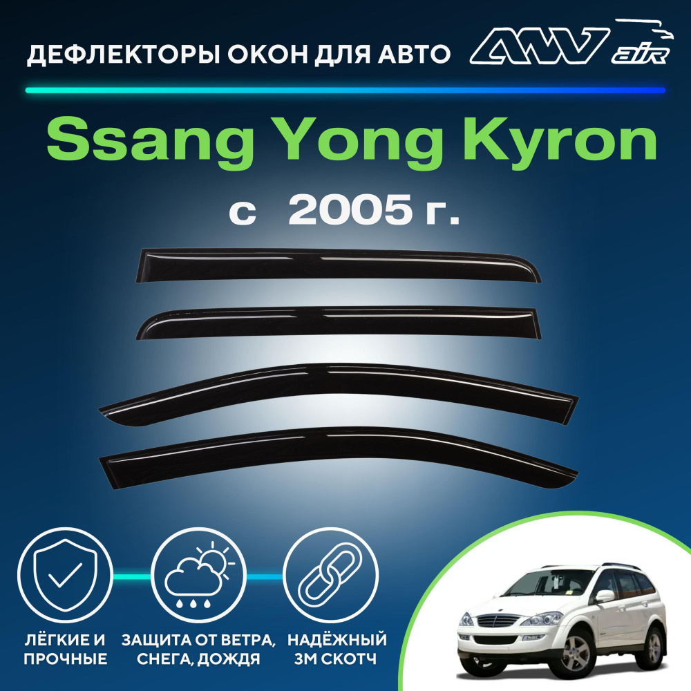 Дефлектор для окон ANV air ДК0156 Kyron купить по выгодной цене в  интернет-магазине OZON (229905821)