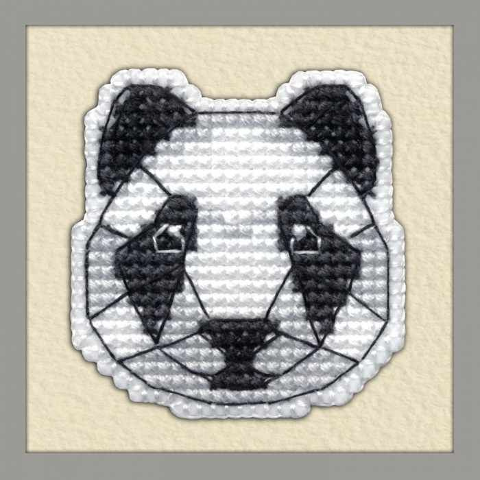 Набор для вышивки Овен "1092 Значок-Панда" / Счетный крест / Животные, Украшения  #1