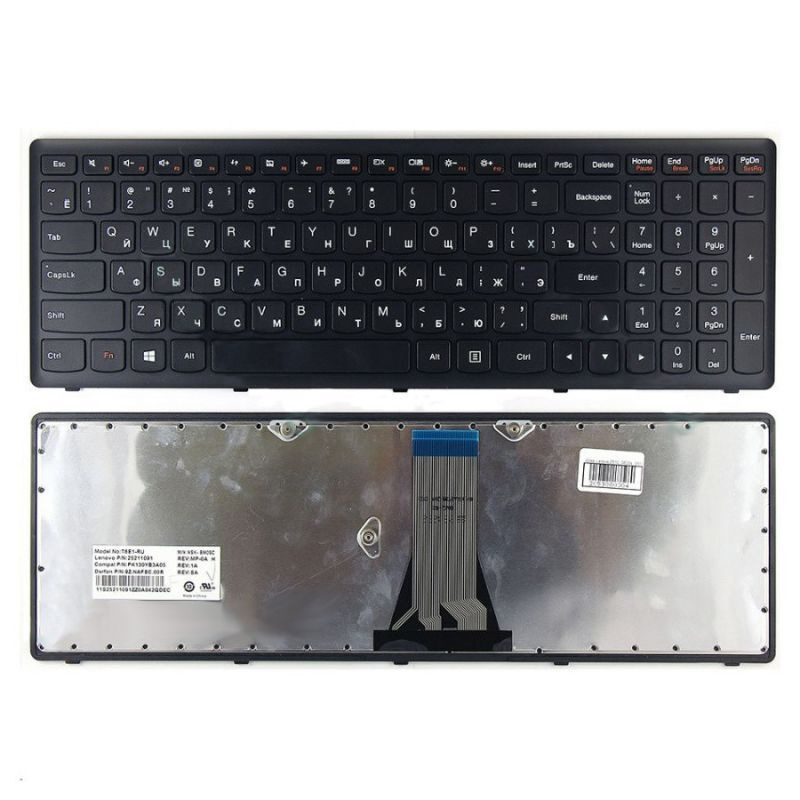 Клавиатура для ноутбука Lenovo IdeaPad Flex 15, G500S, G505S, S500, S510, Z510 черная, рамка черная  #1