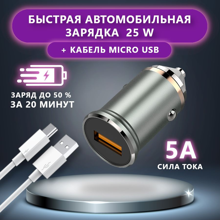 Автомобильное зарядное устройство BYZ YL-825_23750-YL825mBKGN USB - купить  по доступным ценам в интернет-магазине OZON (306412017)