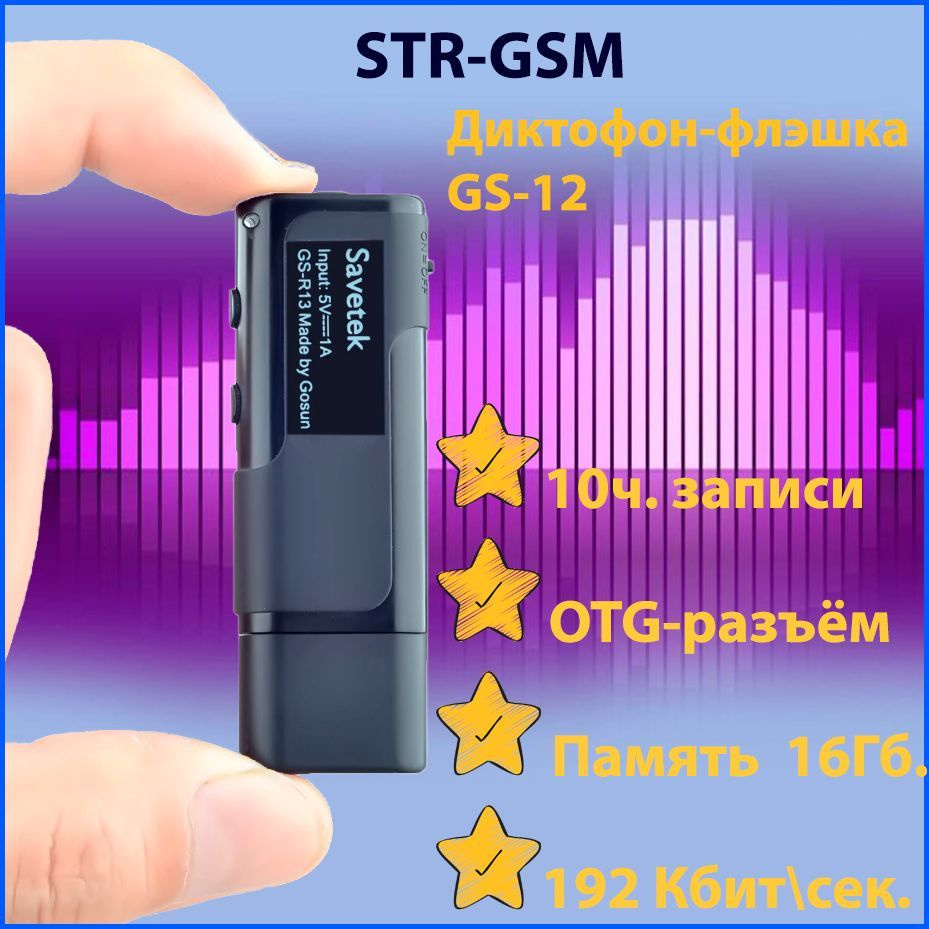 Портативный Диктофон Savetek GS-12  (16Гб.) #1