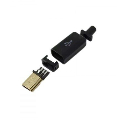 Разъем micro USB штекер 4pin для самостоятельной сборки под пайку на ...