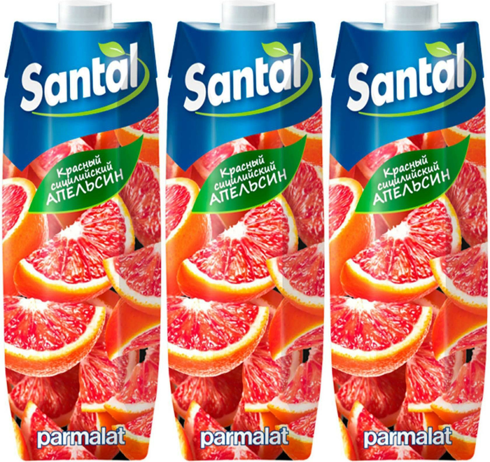 Напиток сокосодержащий Santal красный сицилийский апельсин, комплект: 3 упаковки по 1 л  #1