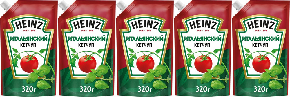 Кетчуп Heinz Итальянский, комплект: 5 упаковок по 320 г #1