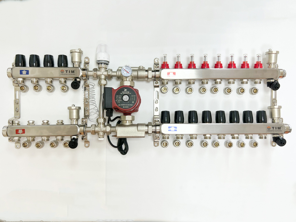 Комплект для подключения тёплого водяного пола на 8 выходов и радиаторов отопления 4 шт  #1
