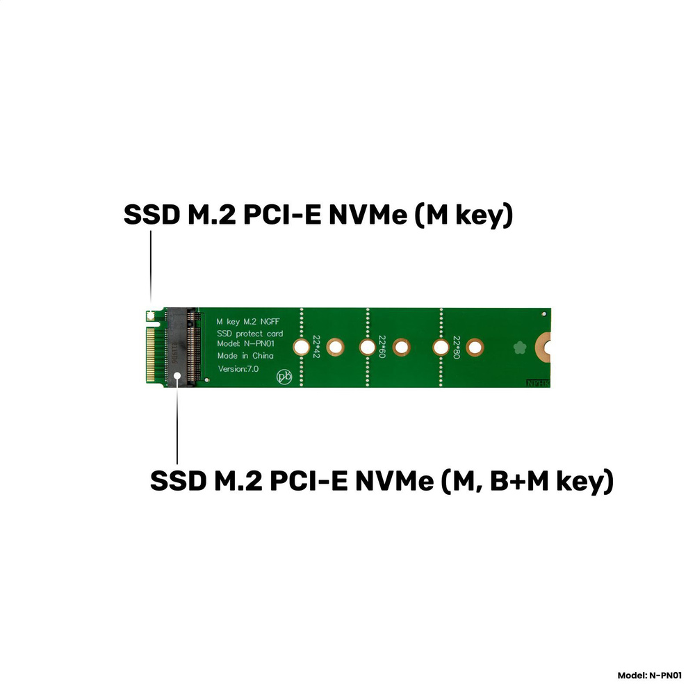 Адаптер-переходник для защиты разъема SSD M.2 PCI-E NVMe (M, B+M key ...