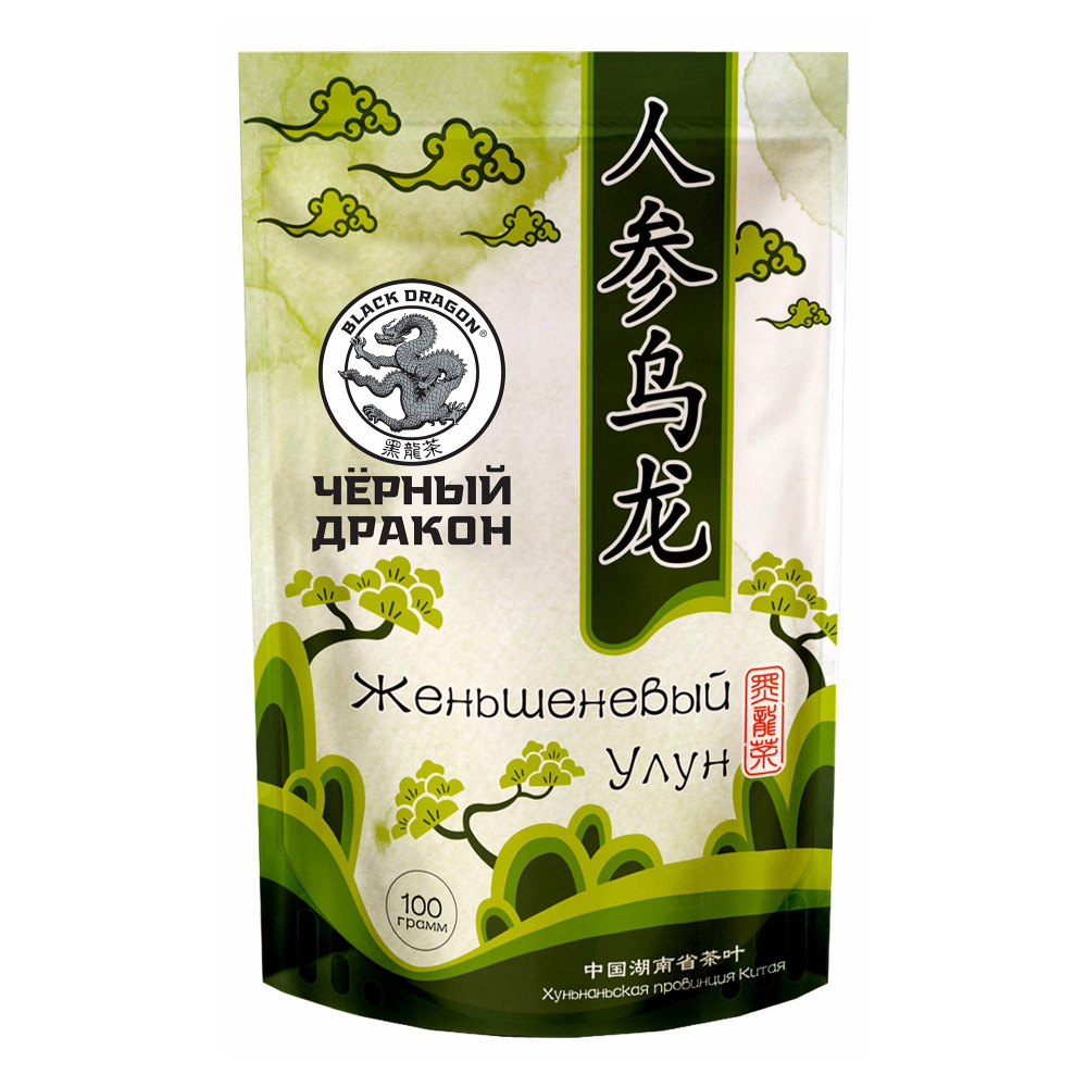 Чай зеленый Черный Дракон Женьшеневый Улун листовой 100 г - купить с ...