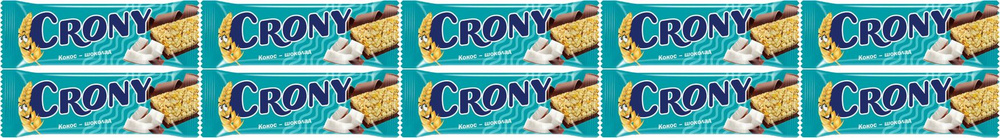 Батончик-мюсли Crony кокос-шоколад, комплект: 10 упаковок по 50 г  #1