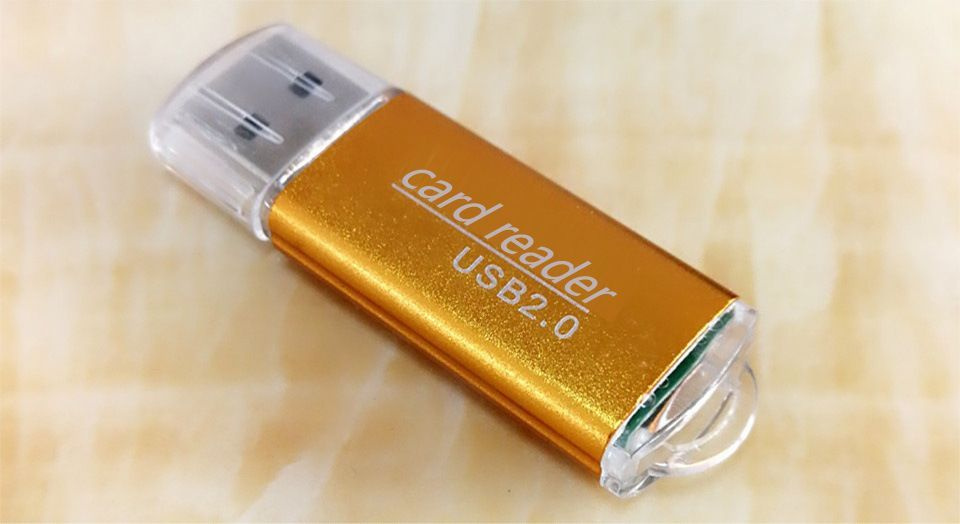 Картридер usb для microSD карт памяти золотой #1