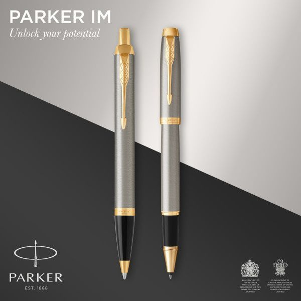 Набор Parker IM Core Brushed Metal GT, ручка роллер/ручка шариковая, подарочная коробка, арт. 2093217 #1