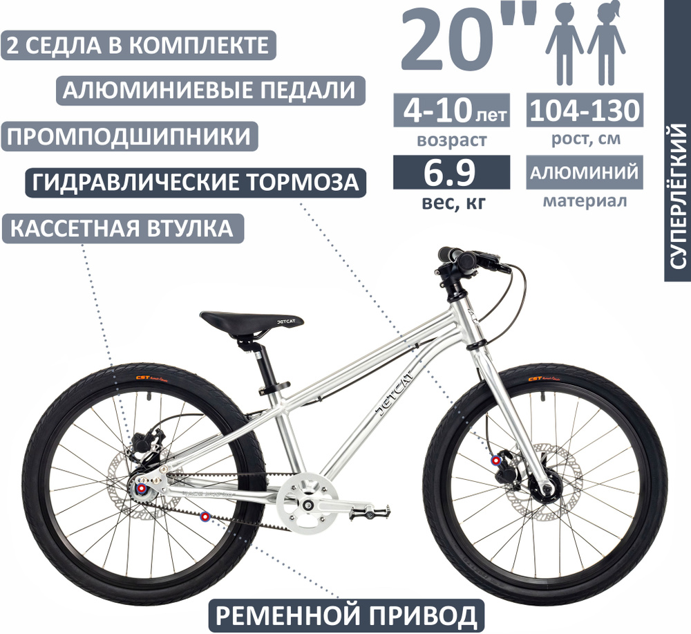 Велосипед - JETCAT - RACE PRO 20" дюймов DISC SINGLE SPEED - SILVER (Серебро) детский для мальчика и #1