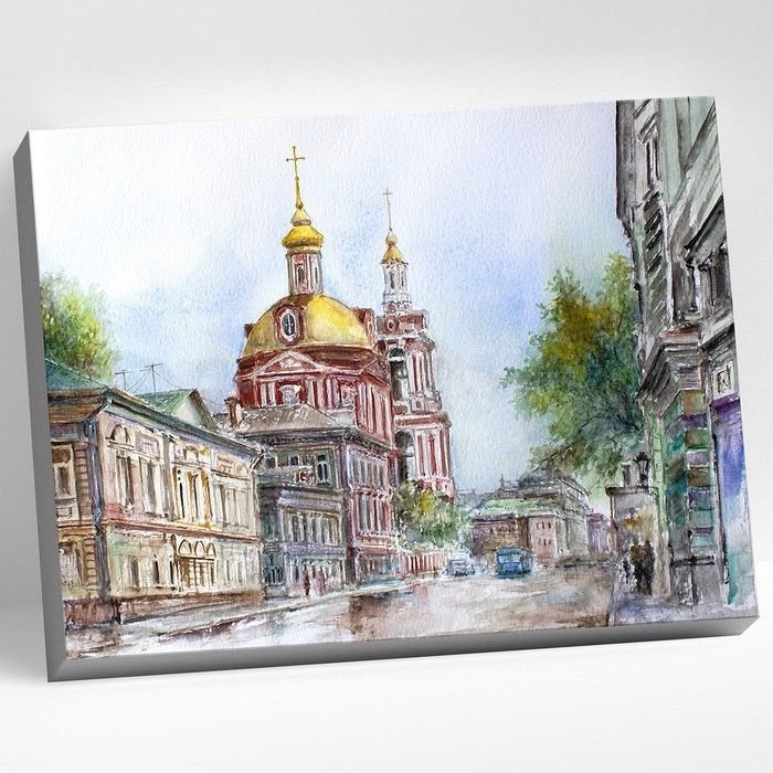 Картина по номерам 40х50 см Дорофеев С.В. Москва, старая Басманная улица 37  цветов - купить с доставкой по выгодным ценам в интернет-магазине OZON  (965216277)
