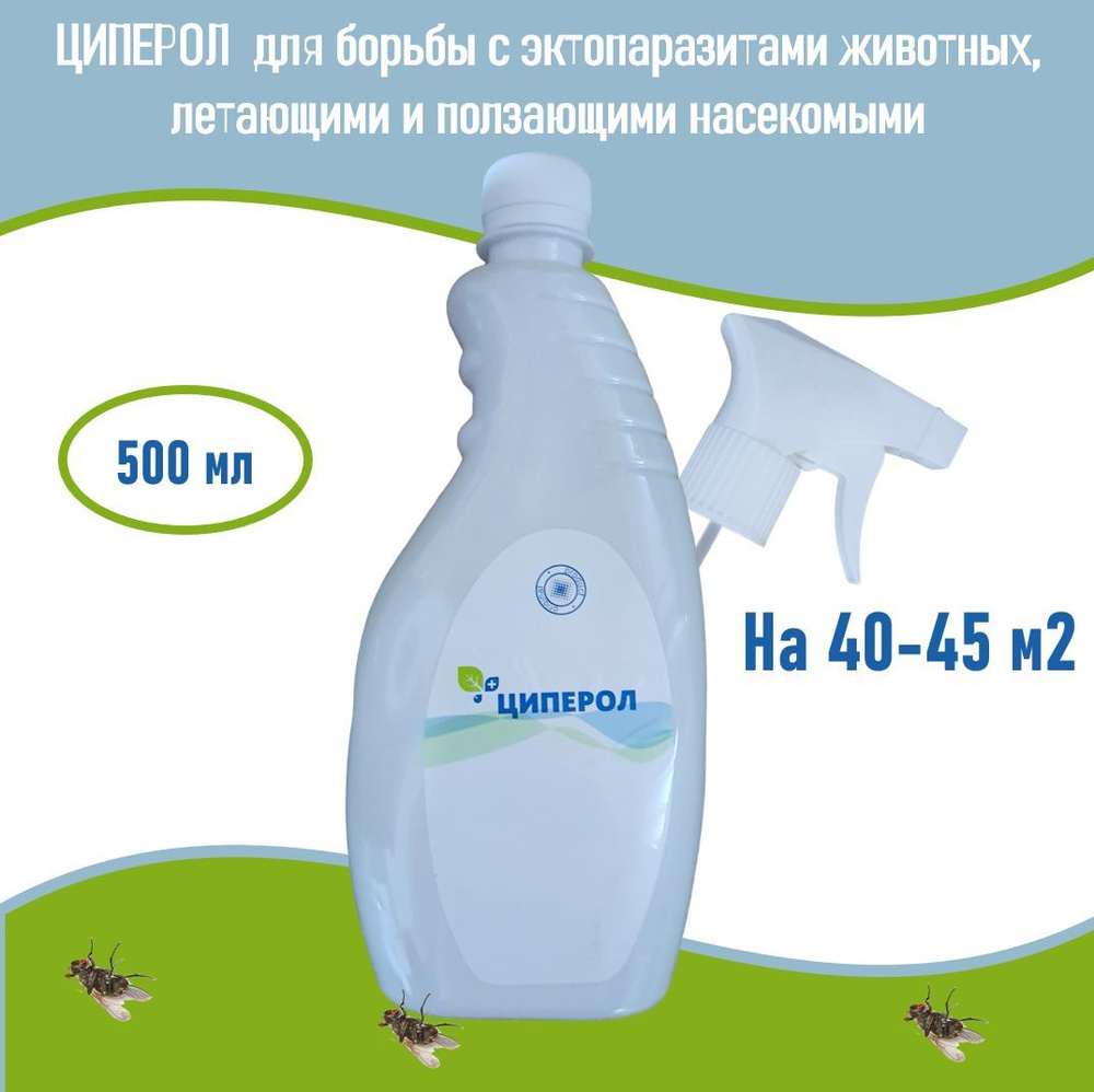 1 шт Циперол с распылителем против клещей, мух, вшей и других ...