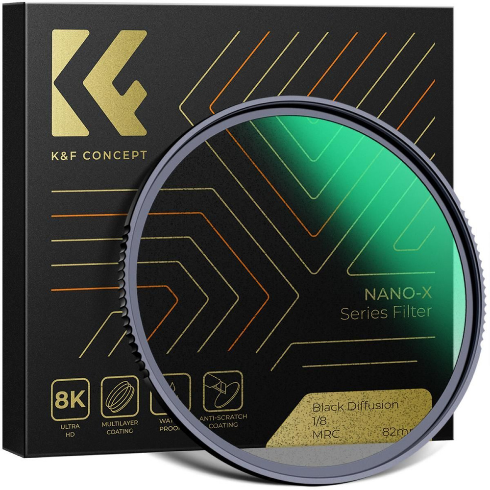 Рассеивающий фильтр K&F Concept Nano-X Black Mist 1/8 55mm / Смягчающий светофильтр для объектива 55 #1