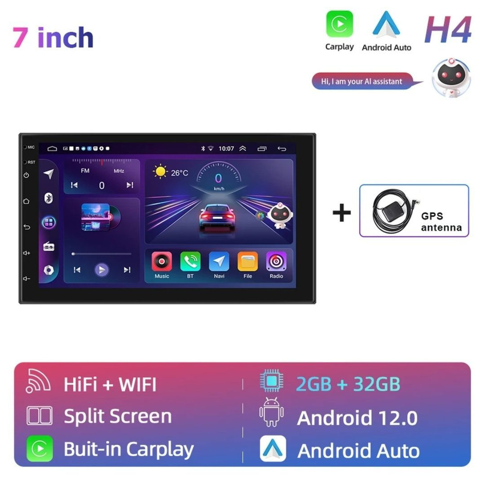 Автомагнитола Toys CC3 Универсальная 2 DIN 8-ЯДЕР, 2 + 32 ГБ 32EQ + DSP  Android 12 WI-FI Блютус Радио Видео Громкая связьШтатное место - купить в  интернет-магазине OZON с доставкой по России (970280471)